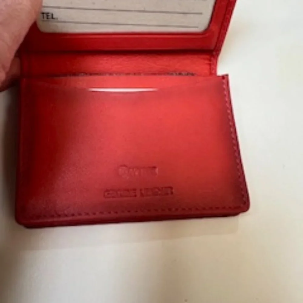 Winn International Leather Card Case Coral